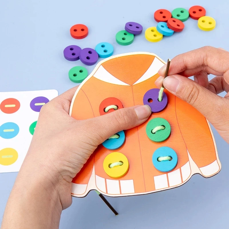 Juego de mesa montessori divertido para niños, juguete educativo para aprender habilidades básicas para la vida, material didáctico, botón de