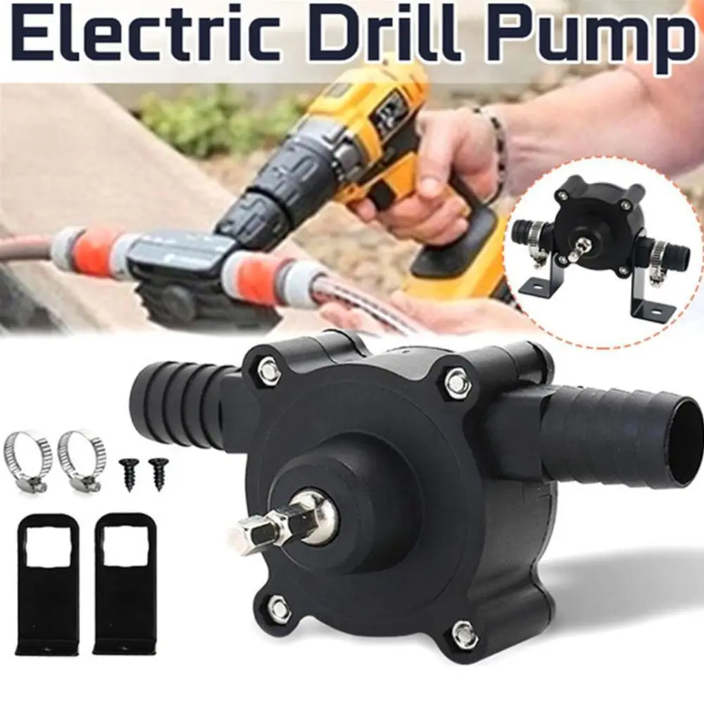 Hand Electric Drill Pump Portable Oil Fluid Water Pump Mini Hand Self-Priming Liquid Transfer Home Garden Outdoor Tool