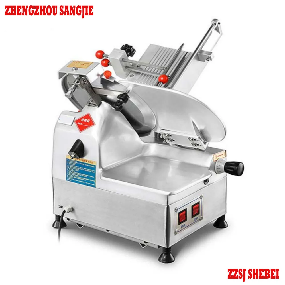 Table Size Stainless Steel Electric Meat Cutter Ham Bacon Beef Fresh Meat Slicer Frozen Cold Cut Meat Cutting Machine