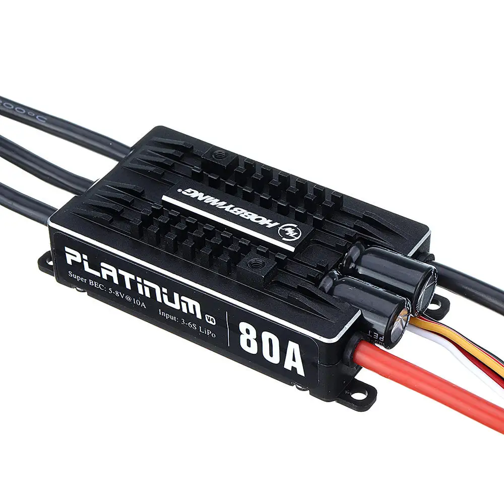 

Hobbywing Platinum PRO 80A V4 3S-6S Brushless ESC With 8V 10A BEC For 450-500 RC Helicopter Quadcopter