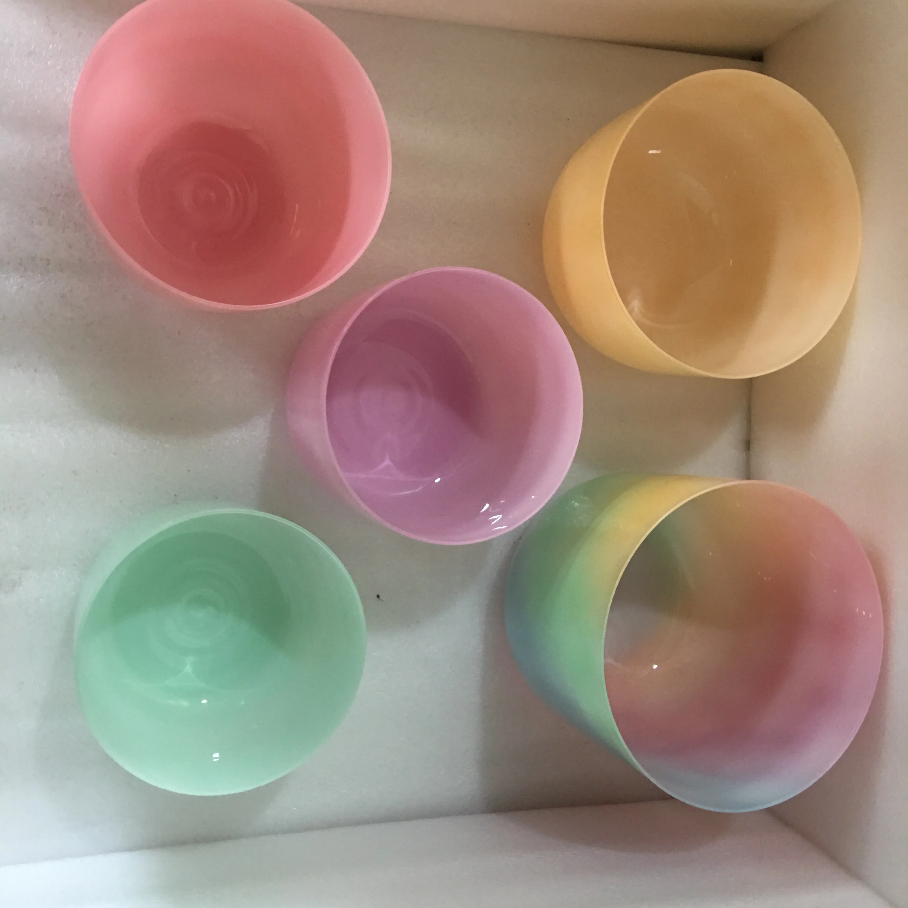 3rd octave # (sharp) note C#D#F#G#A# Crystal singing bowls pastel colors set 432Hz