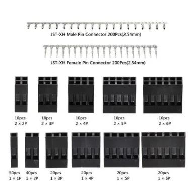 310pcs/Set Dupont Wire Jumper Pin Header Connector Housing Kit Male Crimp Pins+Female Pin Connector Terminal Pitch With Box
