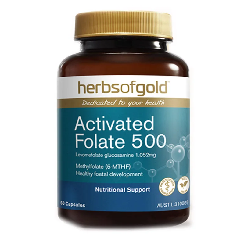 

HerbsofGold Active Folic Acid Tablets 60 Capsules/Bottle Free Shipping