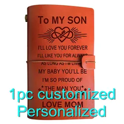 Engraved Leather Journal To My Son I L'll Love You Forever BJ007 A6 Notebook Diary Love Mom Personalised Gifts Family Quotes