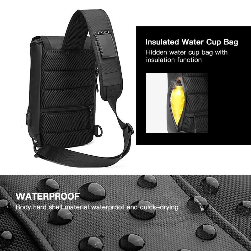 OZUKO New Men Bag Multi-layer Crossbody Bag High Quality Waterproof Shoulder Bag Male Messenger Bag for Teenagers Men Sling Bags