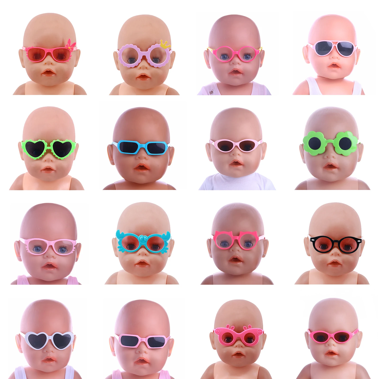 10 pçs/set boneca bebê óculos de sol caber 18 Polegada americano da menina & 43cm bebê recém-nascido boneca zaps geração menina olhos para brinquedos