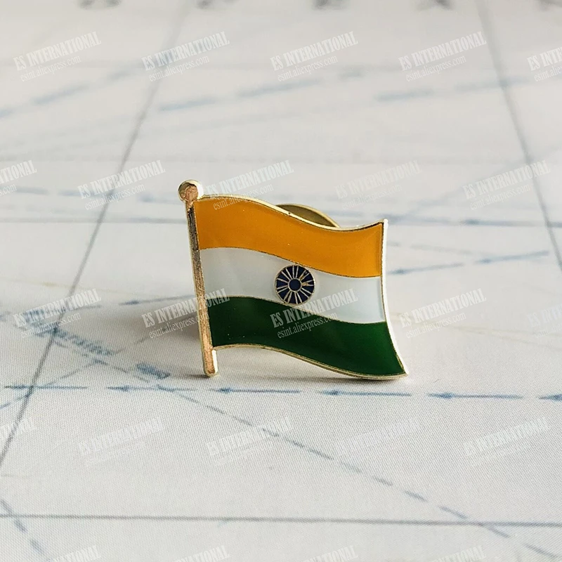 INDIA  National Flag Embroidery Patches Badge Shield And Square Shape Pin One Set On The Cloth Armband   Backpack  Decoration