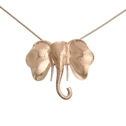 Trend Long Neck Chains Necklace for Women Kpop Elephant Suspension Pendant Goth Costume Jewelry Accessories Things