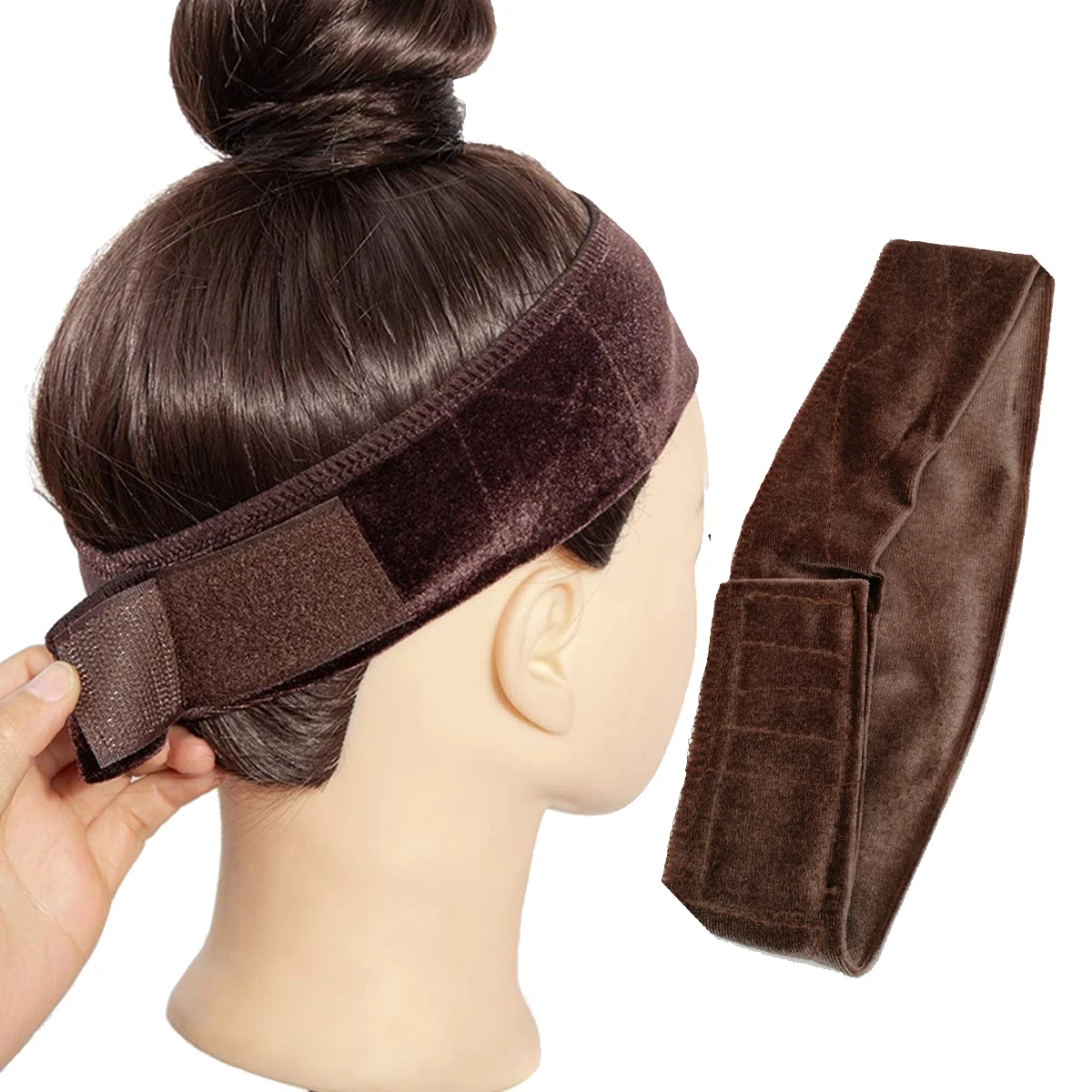 High quality Non-slip Soft Velvet Women Wig Grips Headband Adjustable Wig holder Velvet Wig Accessories Grip Scarf Headband