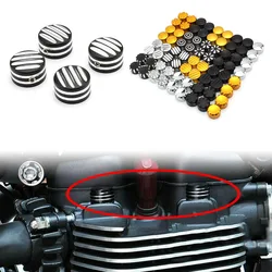 For Triumph Bonneville T120 Black Thruxton R Street Twin Cup Scrambler 4Pcs Spark Plug Machined Head Bolts Caps Screws Nut Cover