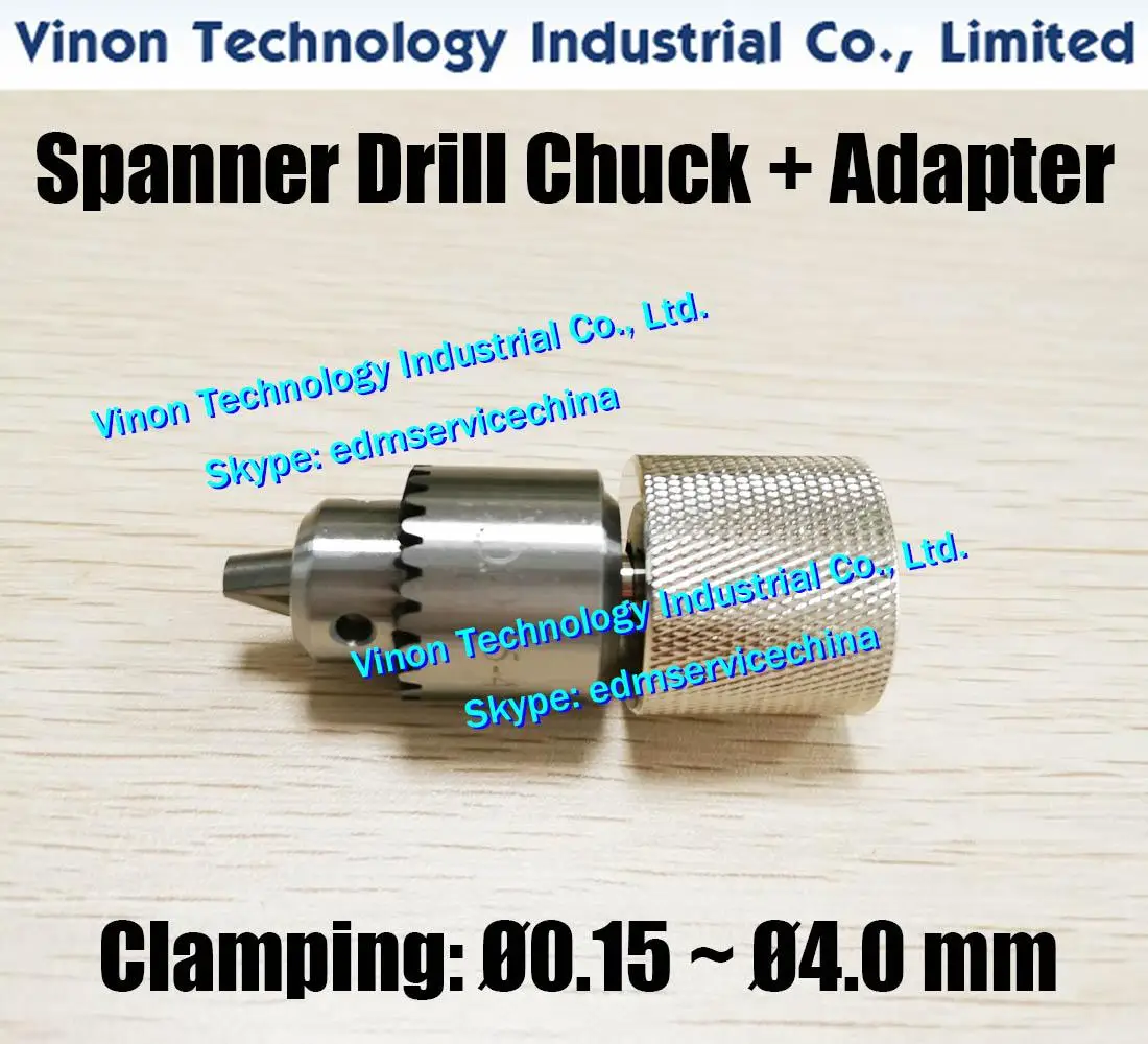 edm E050 Spanner Drill Chuck+Female Adapter Set for Clamping Tube Ø0.15-Ø4.0mm for Small Hole EDM Drilling Machine