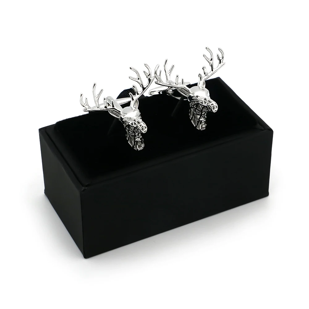 iGame Factory Supply Deer Cufflinks Silver Color Art Sika Design Quality Cuff Links Free Shipping