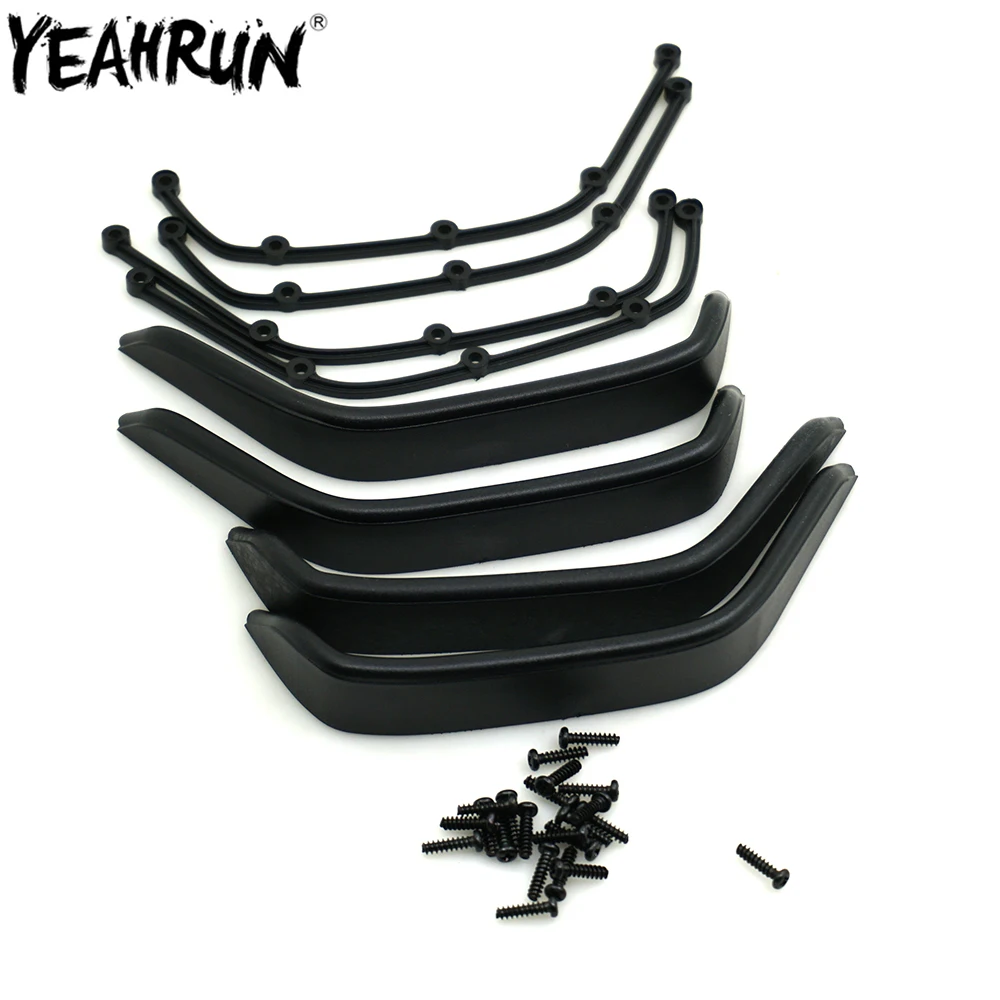 YEAHRUN RC Car Mud Fender Flares Set For 1/10 Scale RC Crawler Axial SCX10 D90 D110 Body Shell Parts