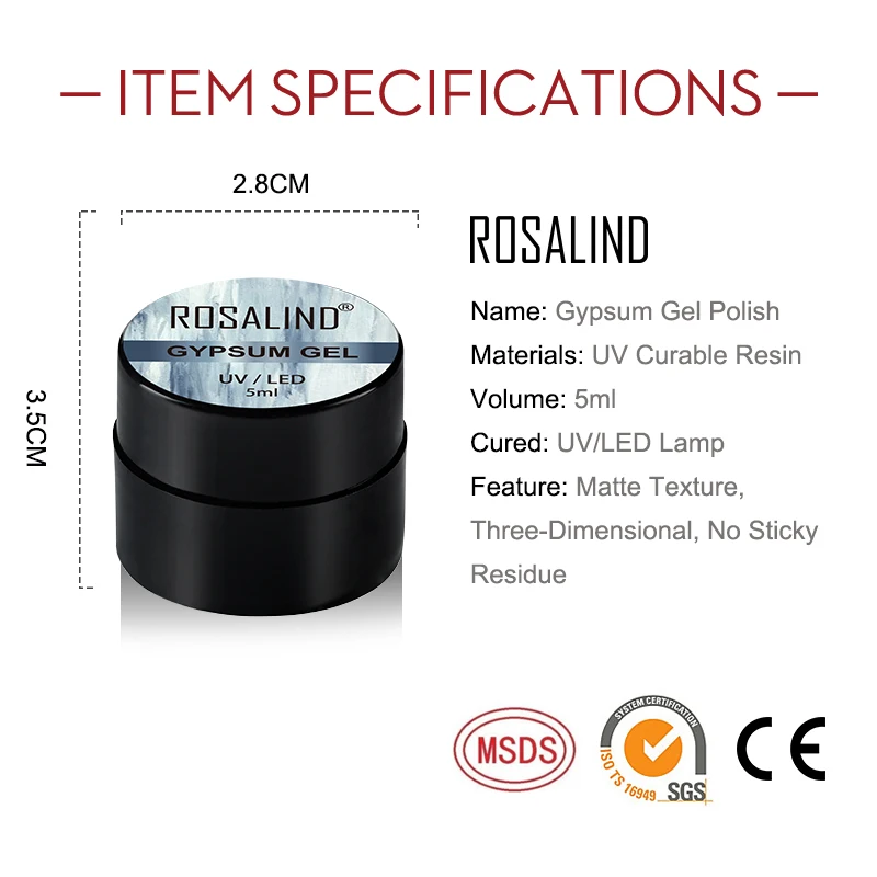 Rosalind-石膏ジェルネイルポリッシュ,5ml,ユニークなスタイル,マニキュアとペディキュア用,すべてを簡単に作成,トップコートなし