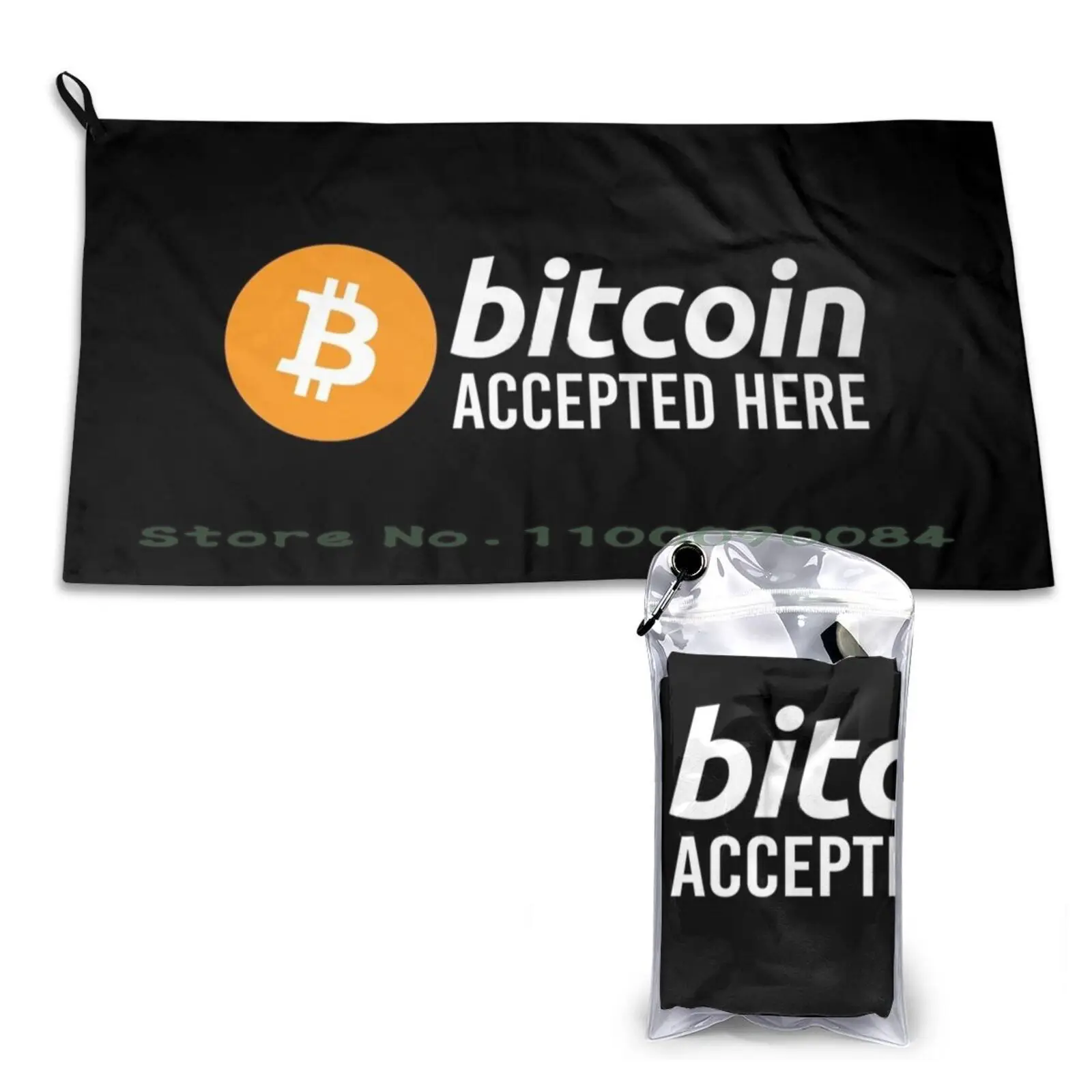 Bitcoin ( Btc ) Accepted Here Cryptocurrency Quick Dry Towel Gym Sports Bath Portable Crpyto Shiba Army Blockchain Forever Love