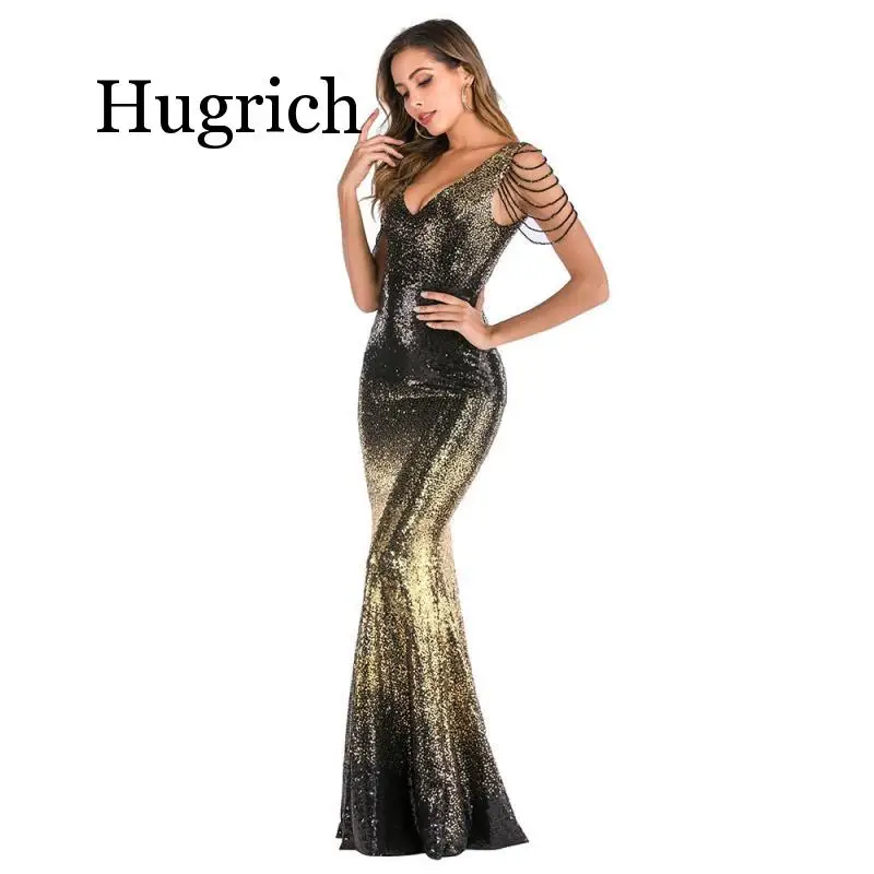 

2020 Summer New Fashion Sexy V-neck Tassel Sequin Dress Nightclub Party Mopping Dress Women