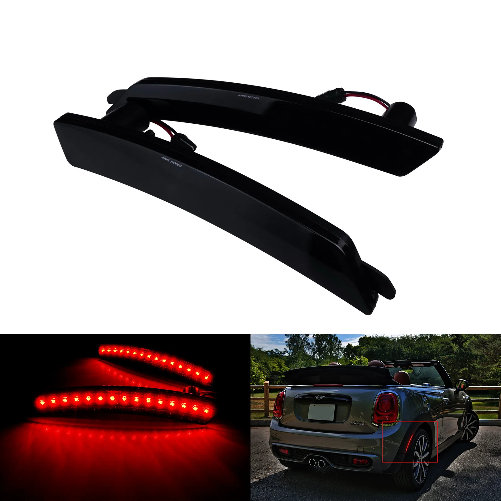 2x Rear Red LED Side Marker Rear Bumper Brake Stop Light US Model For MINI Cooper R55 R56 R57 R58 R59 R60 R61 Gen 2 Tail Lamps