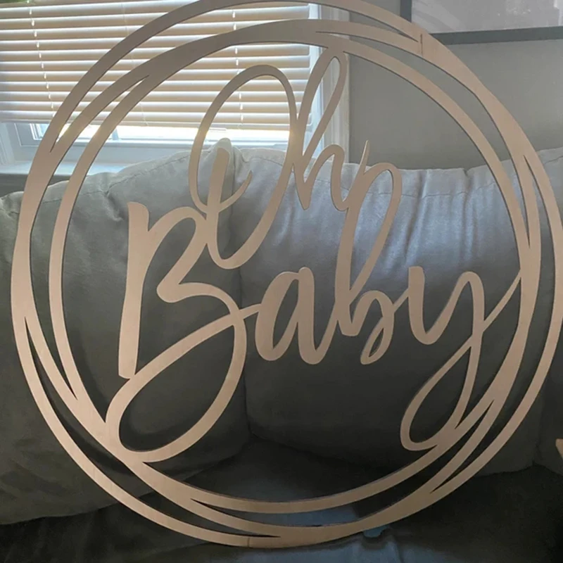 Oh Baby Sign For Baby Shower Wooden Wall hanging First 1 One 1st Birthday Party Baby Shower Decorations Boy Girl Party Decor