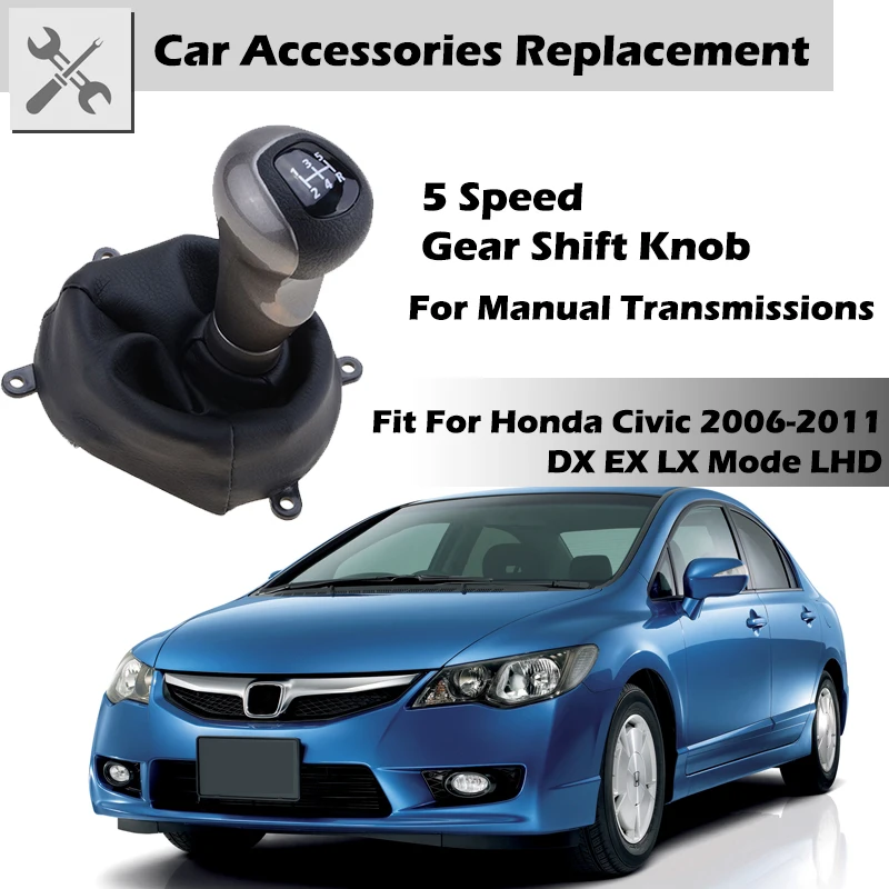 5 Speed Gear Shift Knob Manual Transmissions Handle Fit For Honda Civic 2006-2011 DX EX LX Mode LHD Original Car Accessories