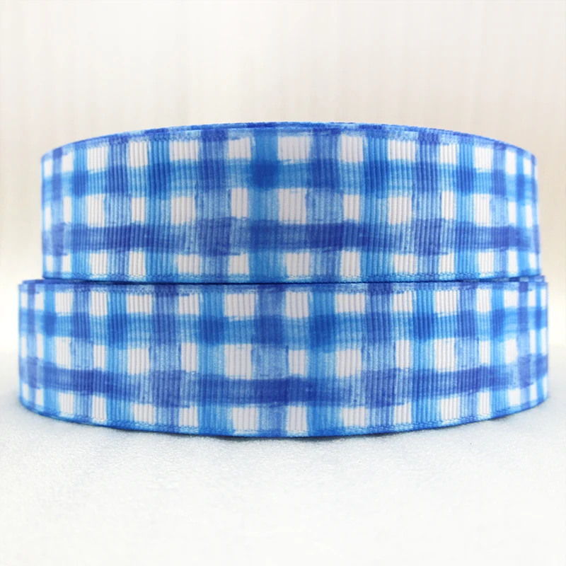 5 Yards Multi Sized Plaid Grid Printed Grosgrain Ribbons For Hair Bows Gift Packaging DIY Handmade Materials,5Yc168