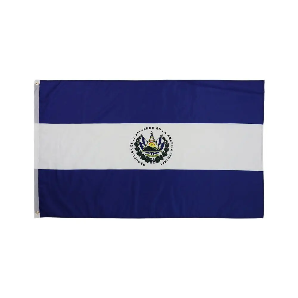 

3X5 Ft El Salvador Salvatore SV Flag Double Stitched Flags Polyester with Brass Grommets for Decor