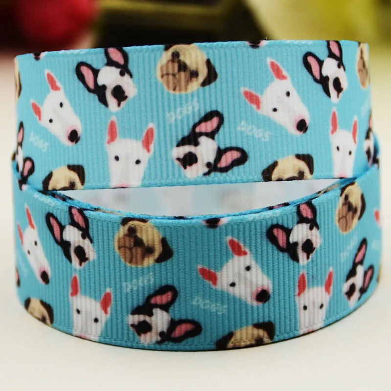 22mm 25mm 38mm 75mm Dog Cartoon printed Grosgrain Ribbon party decoration 10 Yards satin ribbons