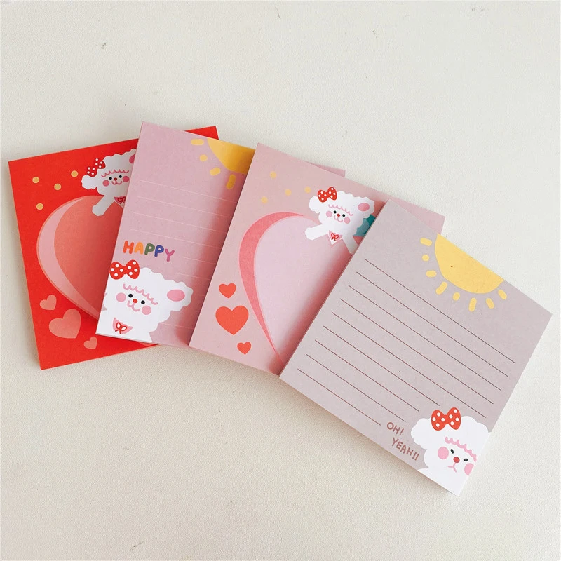 50 Sheets Kawaii Puppy Love Heart Memo Pad Note Paper To Do List Daily Check Notepad DIY Diary Scrapbook School Supplies