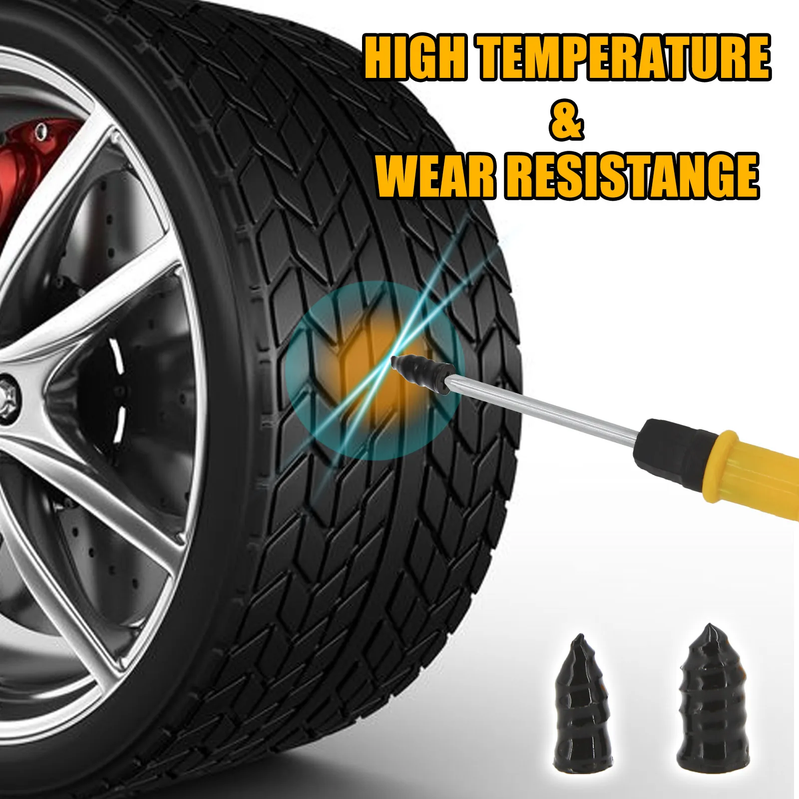 Car Tire Repair Tool Kit Auto Bike Vacuum Tyre Nail Set Motorcycle Scooter Rubber Film Nail for Tubeless Studding Puncture Plug