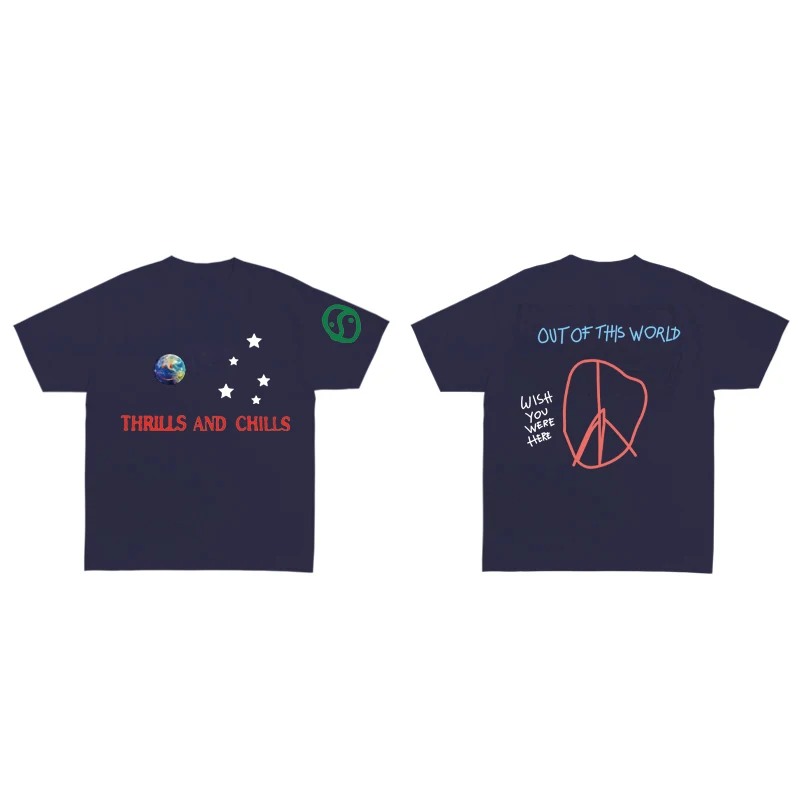 New Arrivals Cactus Jack Tshirts Out Of World Letter Print T Shirt Men Women ASTROWORLD T-Shirt Cactus Jack Hip Hop Tee Tops