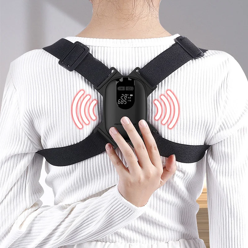 Smart Back Support Back Posture Corrector Intelligent Angle Sensor Vibration Reminder USB Charging LED Screen Children Adults