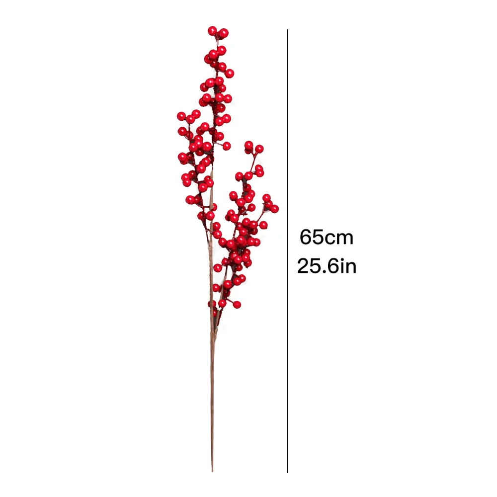 Getrocknete Blumen Ornamente Schaum Wohnzimmer Rot 65CM Weihnachten DIY Dekorative Zubehör Simulation Anlage Künstliche Berry Zweig