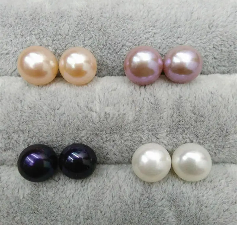 

4 Pairs 7-8MM Genuine Natural Freshwater Pearl Silver Earrings