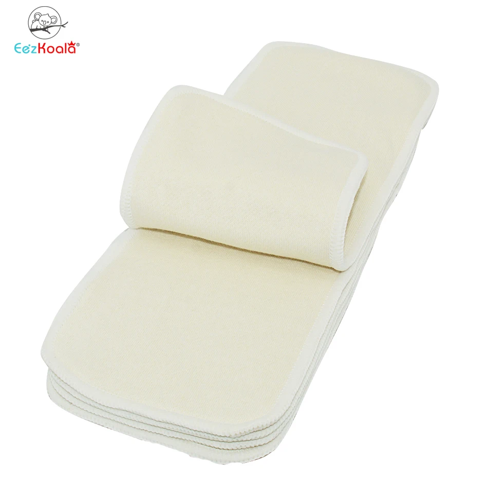 EezKoala 10 Chiếc 3 Lớp Gai Cotton Tã Lắp Có Thể Tái Sử Dụng Siêu Mềm Cho Bé Baby IQ Lắp 35*13.5Cm Cho tã Vải & Có