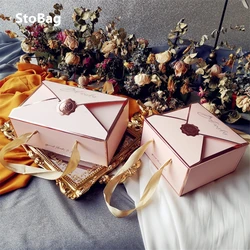 StoBag 10pcs/Lot Wedding Gift Packaging Favors Envelope Style Box Birthday New Year Party Chocolate Candy Decoration DIY