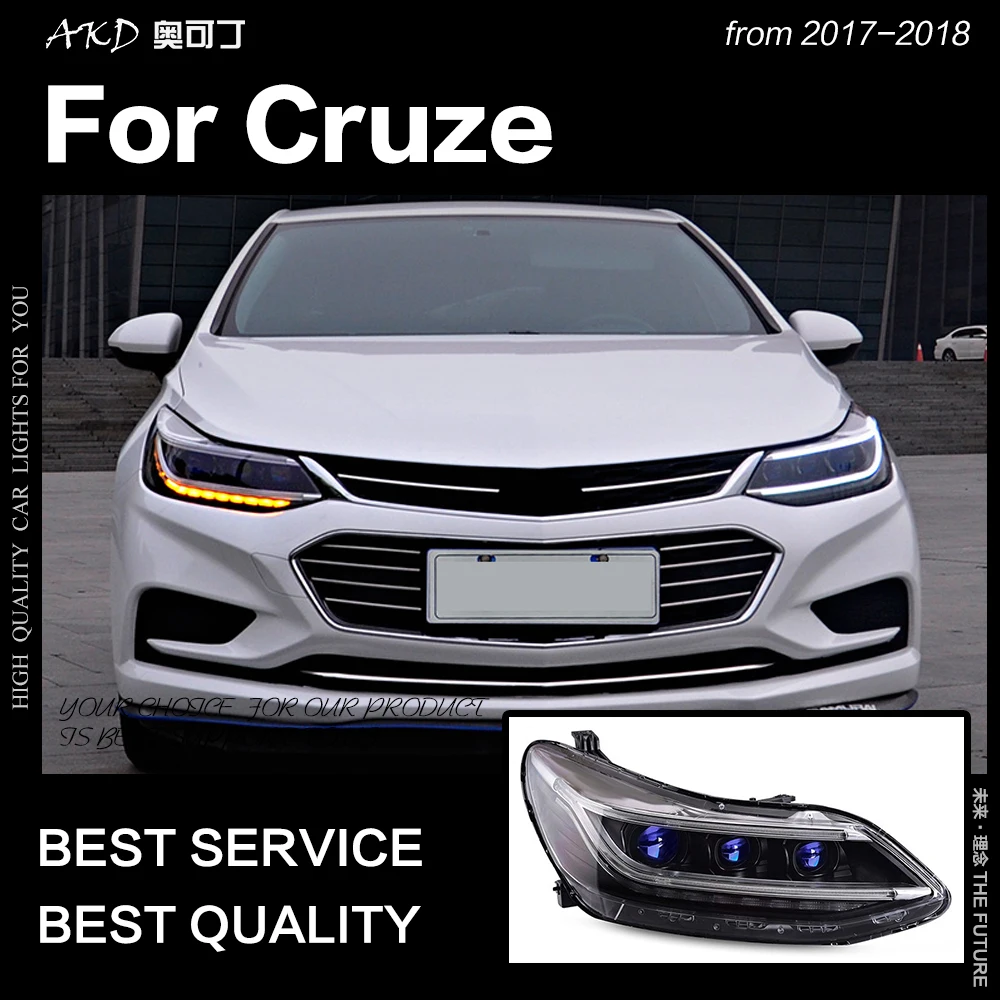 AKD Car Styling Head Lamp for Chevrolet Cruze Headlights 2017-2018 All New Cruze LED Headlight DRL Hid Bi Xenon Auto Accessories