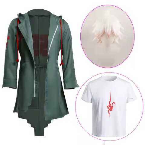 Nagito Komaeda Cosplay Jacket T-shirt Wig Halloween Costumes for Women Men Adult Anime Clothes Cosplay Wig