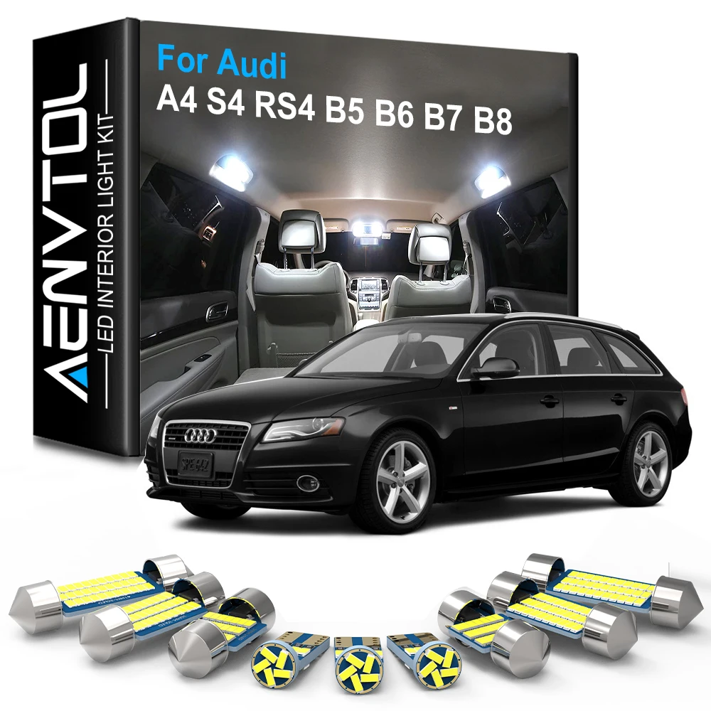 AENVTOL Canbus For Audi A4 S4 RS4 B5 B6 B7 B8 Avant Sedan 1996 1998 1999 2002 2003 2005 2007 2009 Accessories Interior Light LED