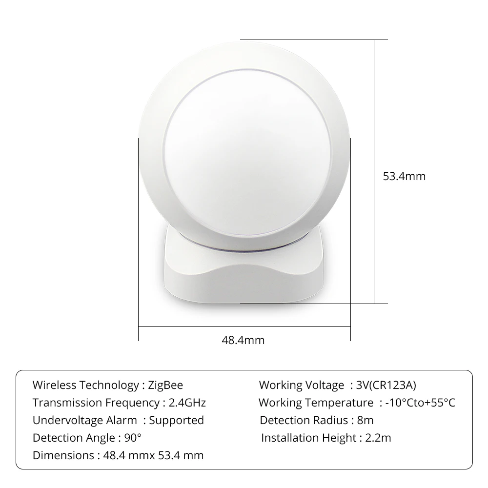 Zemismart Tuya Zigbee PIR Infrared PIR Motion Detection Smart Sensor Wireless Security Alarm Detector System