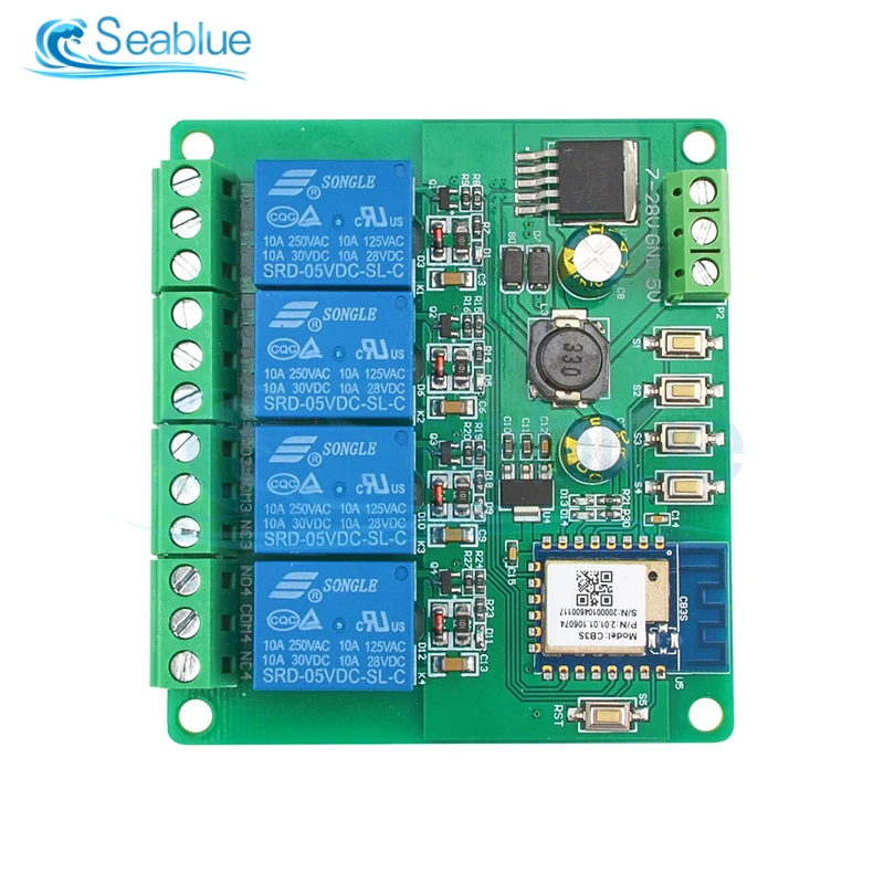 For Tuya 4 Way WiFi Remote Relay Module Mobile APP Control Intelligent Switch WiFi Development Board of Intelligent Internet