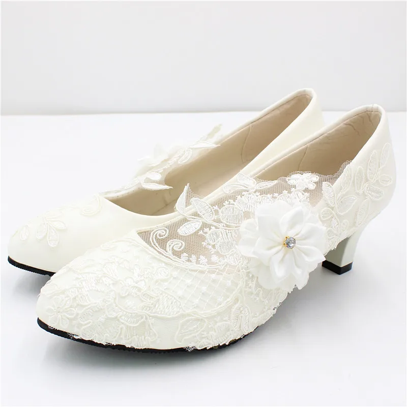 Lace wedding shoes 2020 new women's high heels wedding banquet women's shoes White bridal shoes large size wedding shoesBH20626