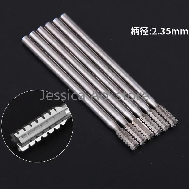 9pcs 0.6-2.3mm Straight Teeth Needle Tungsten Steel Carving Knife Power Tool Mini Bits Electric Mill Micro-carving Tools