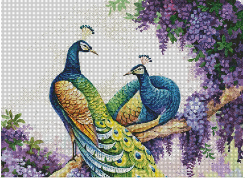 Peacocks Perch Large format Top Quality Cross Stitch Kits 14CT Unprinted Counted Sewing kit Embroidered Art Handmade Home Decor