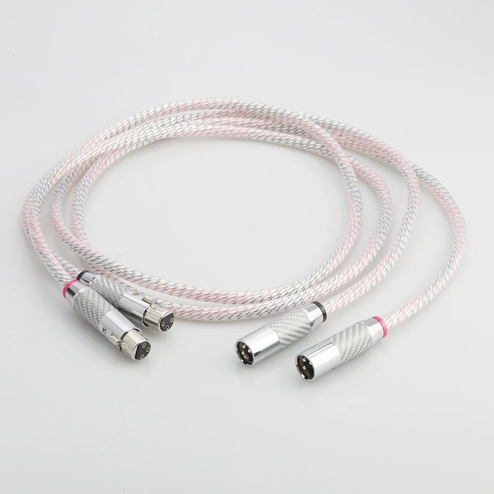 Audiocrast Valhalla Series XLR Balanced Interconnectสายคาร์บอนไฟเบอร์ปลั๊กXLRชายหญิงเสียงสายไฟที่สมดุล