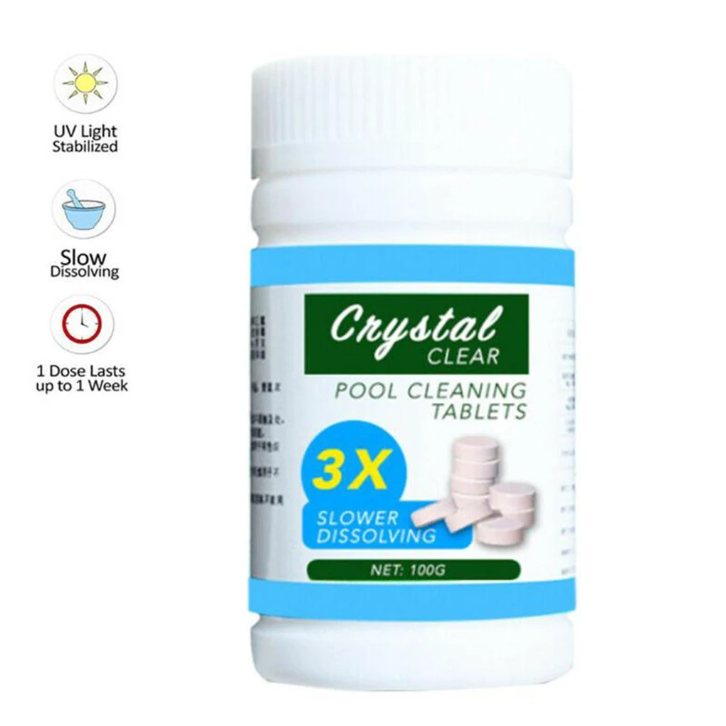 100pcs/bottle Water Effervescent Cleaner Concentrated Cleaner Tablets Home Swimming Pool Cleaning Tools