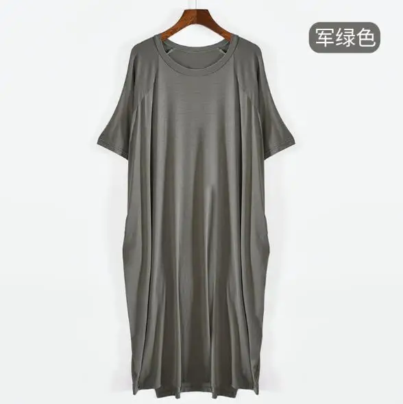 100 Kg Wear Night Dress Women Short Sleeve Modal Cotton Nightshirt Female Loose Long Nightgowns Summer Women\'s Home Clothes