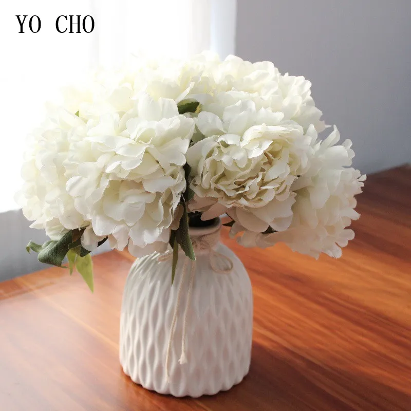 YO CHO Aritificial Flower Peony Wedding Decor Big Flower Bridal Bouquet Wedding Decorative Silk Flowers Party Home Accessories