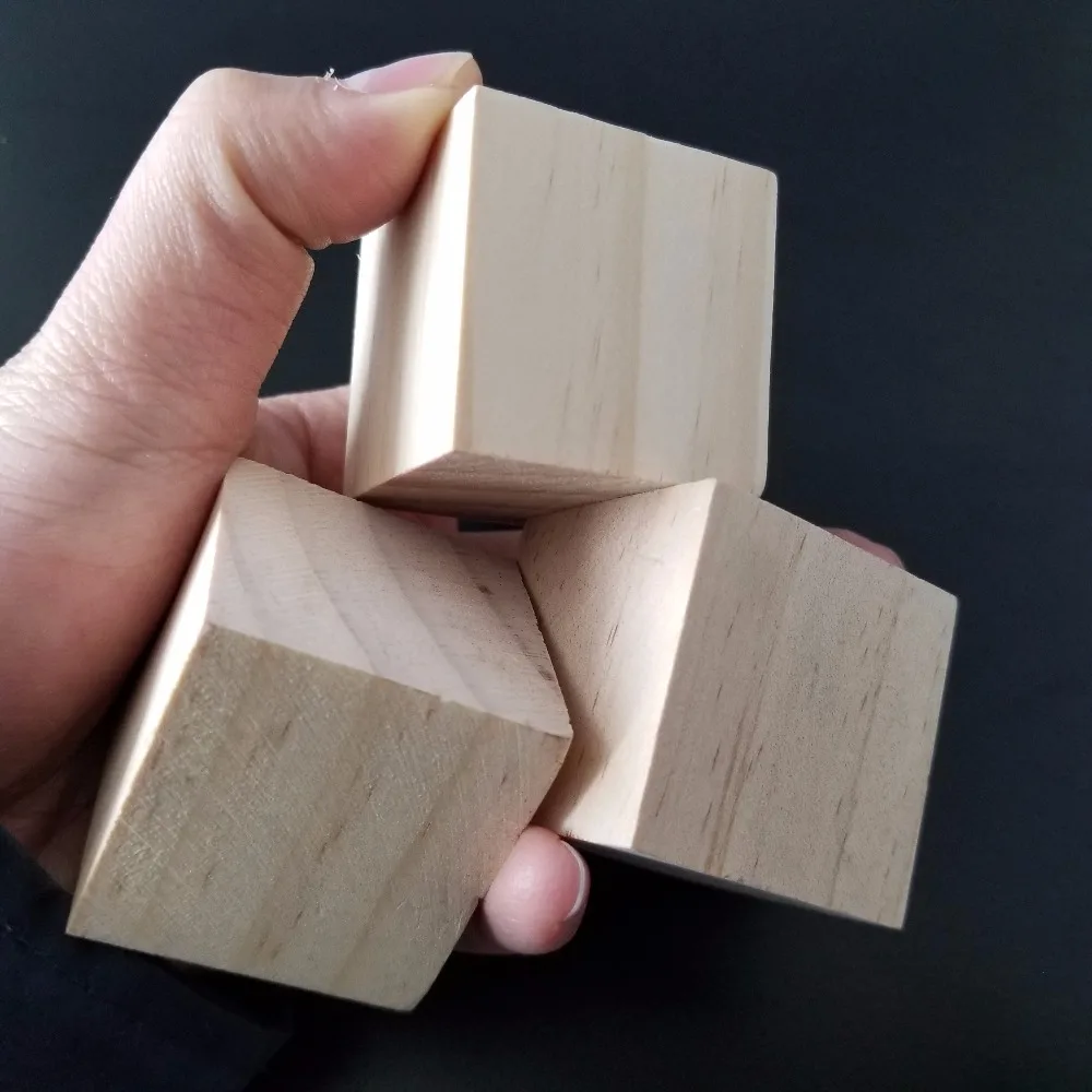 

3pcs/lot 40*40*40mm Cube Wood Block K893Y DIY Toy Building Block Making Parts Drop Shipping