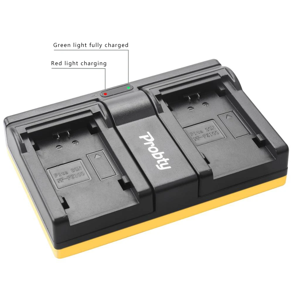 2x NP-FZ100 NP FZ100 NPFZ100 batteria della macchina fotografica + Doppio Caricatore per Sony Alpha 9 A9 9R A9R 9S A9S A7RIII A7R3 7RM3 A7m3 BC-QZ1 ILCE-9