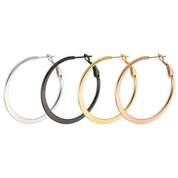 Fashion Big Hoop Earrings Geometric Statement Earring For Women Stainless Steel Gold Color Large Round Ear Rings Jewelry