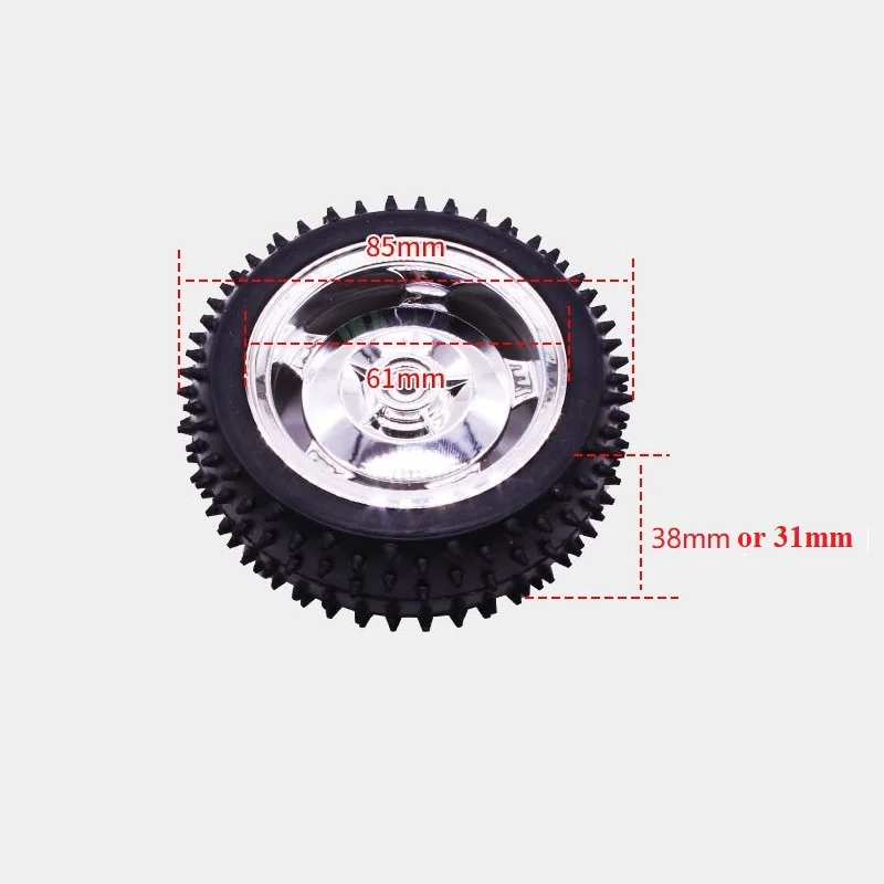 DOIT 4 Stück 2wd/4wd Autorad mit Durchmesser 85 mm Breite 31 mm/38 mm Reifen Reifen Rad Roboter DIY RC Spielzeug Fernbedienung Roboter Kit